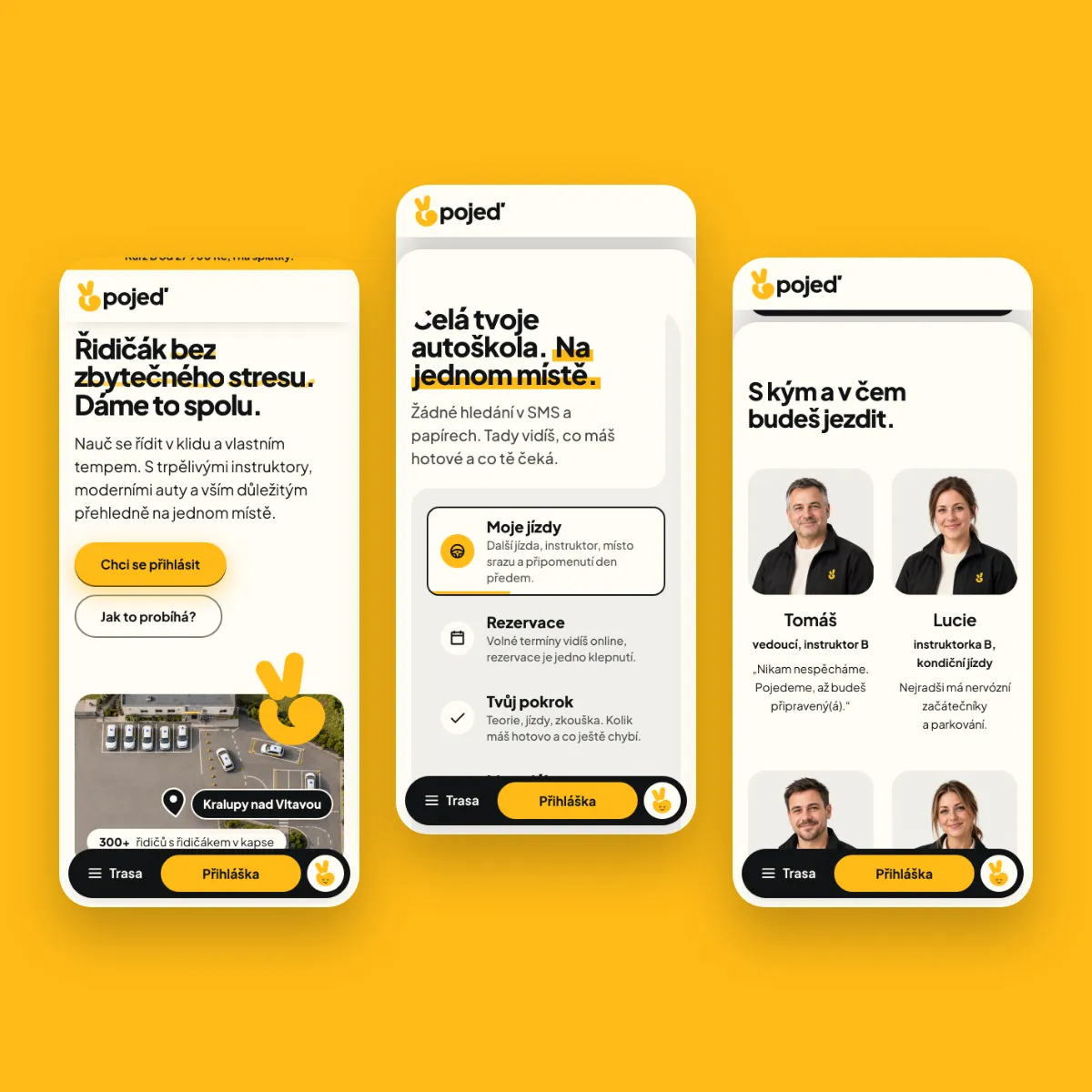 Autoškola Pojeď – mobilní zobrazení