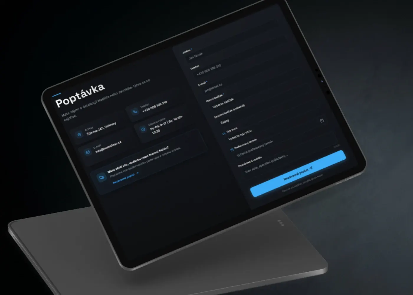 Web Inner Clean na notebooku